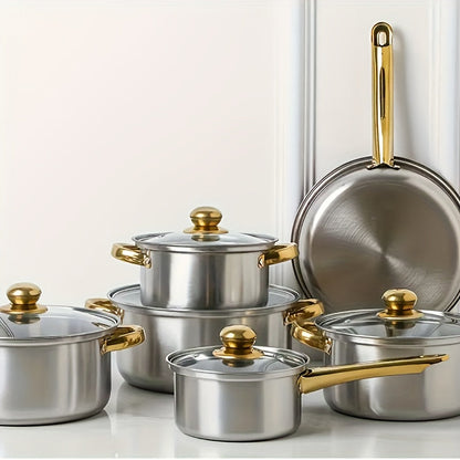 Set Pentole 12 Pezzi in Acciaio Inox